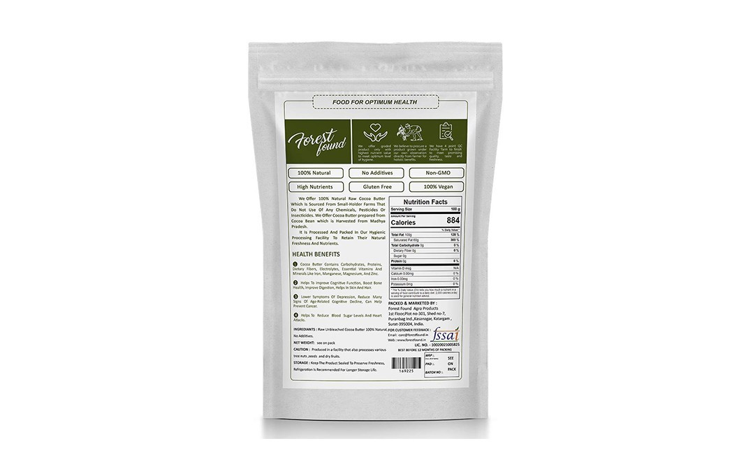 Forest Found Artisanal Cocoa Butter    Pack  400 grams